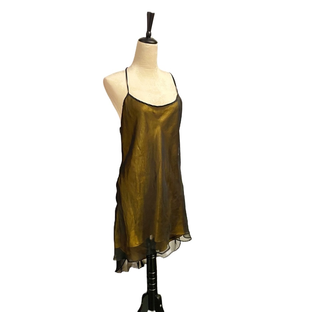 VTG Y2K 90’s Victoria’s Secret Mesh & Satin High Low Slip Dress - Picture 2 of 12